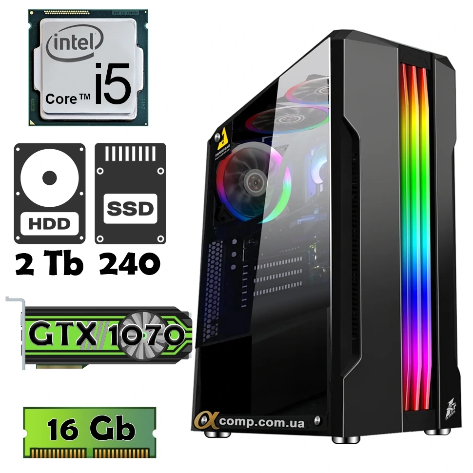 AlphaPC (i5 10400F • GTX1070 • 16Gb • 2Tb • ssd 240Gb) RG10-T207