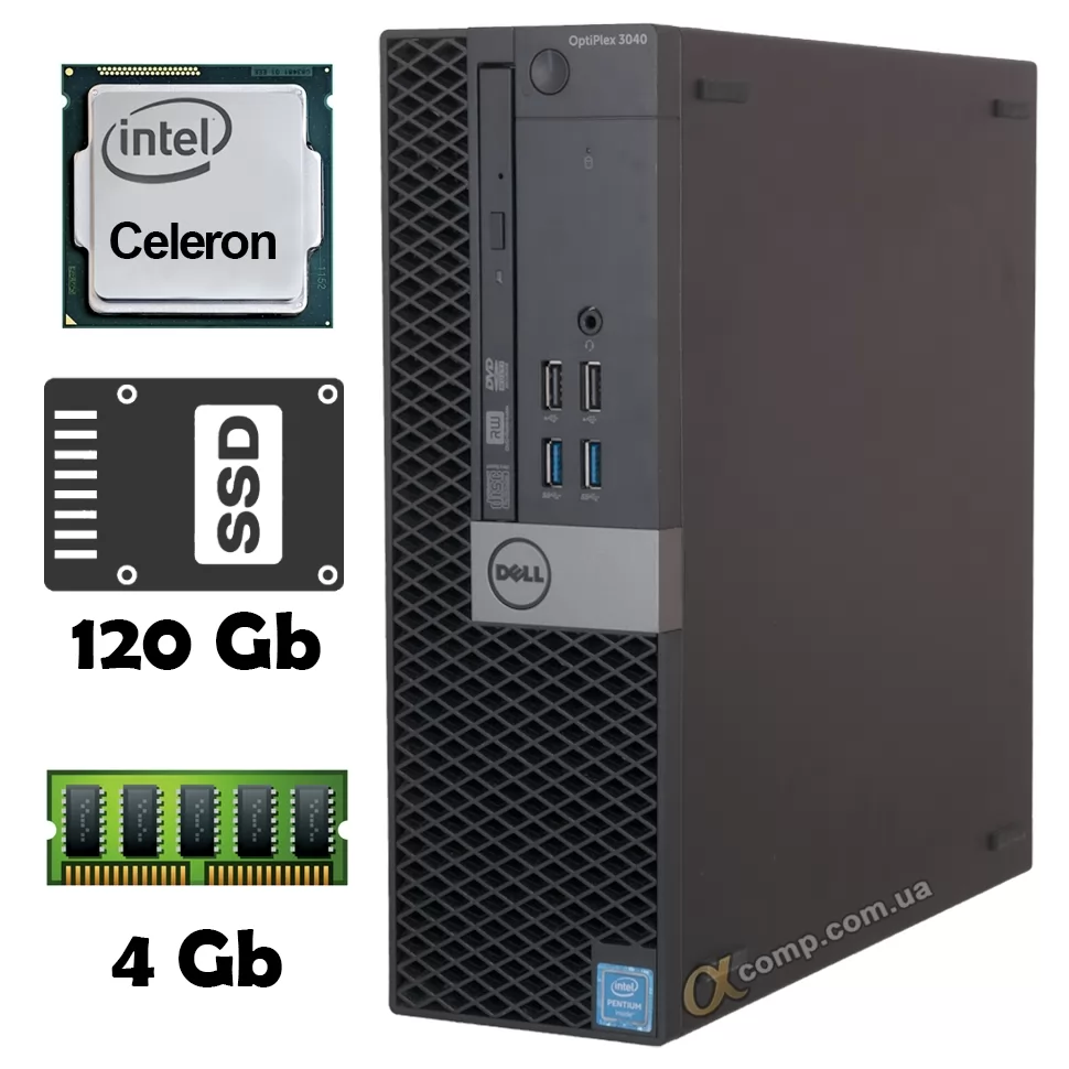 Dell OptiPlex 3040 (Celeron G3900 • 4Gb • ssd 120Gb) SFF купить в