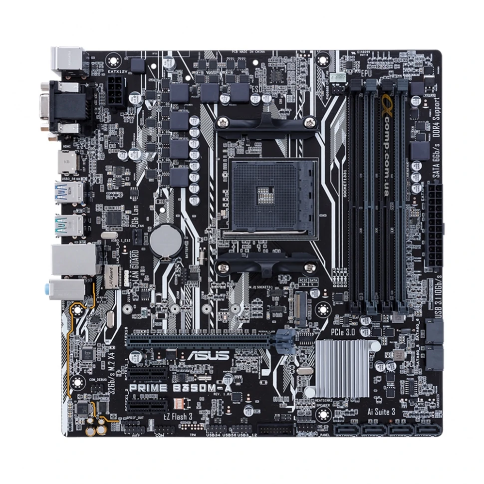ryzen5 2600 ASUS B350MーA Материнская плата Asus Prime B350M-A (AM4 • B350 • 4×DDR4) БУ