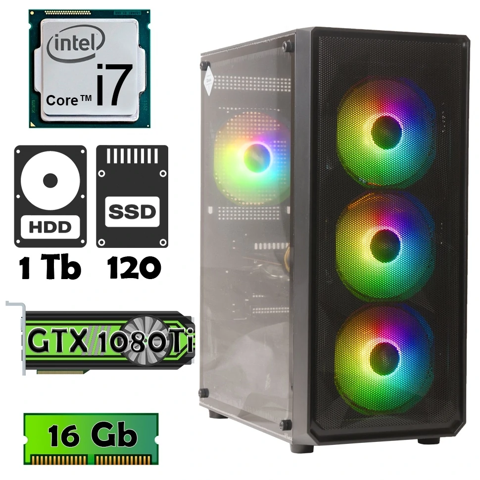 AlphaPC RG3-T201 (i7-3770/GTX1080Ti/16gb/ssd 120gb/1Tb) купить в