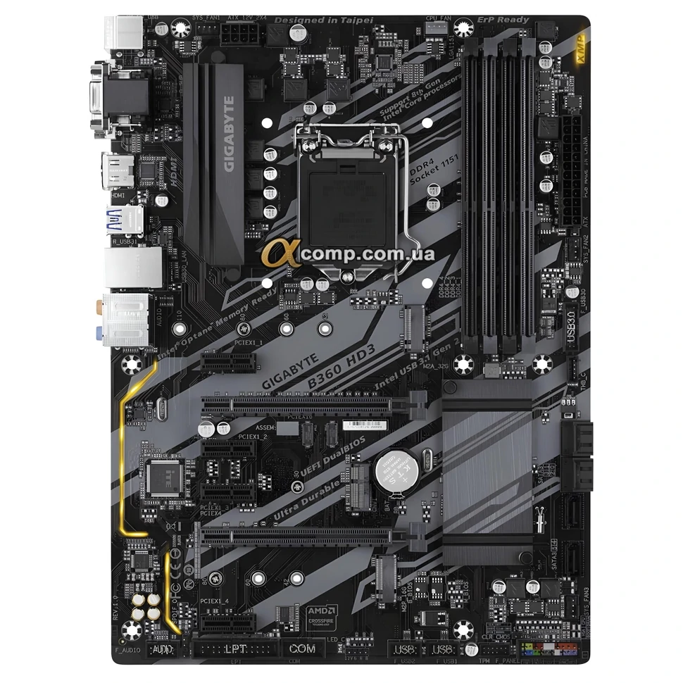 Материнская плата Gigabyte B360 HD3 (1151-v2 • B360 • 4×DDR4) БУ
