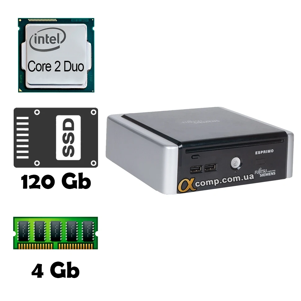 Fujitsu Infinity デスクトップPC Мини ПК неттоп Fujitsu Q5020 (Core2Duo T5670 • 4Gb • ssd 120Gb