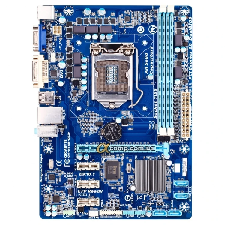 МатеринскаяплатаGigabyteGA-H61M-DS2V(1155•H61•2xDDR3)БУ