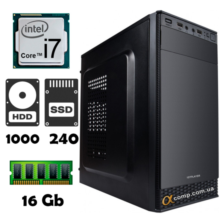 AlphaPC T610 (i7-6700 • 16Gb • 1Tb • ssd 240Gb) R6-T101