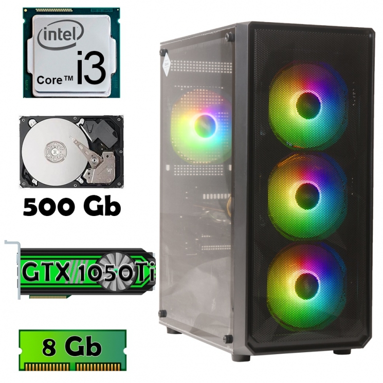 Компьютер AlphaPC P9102 (i3-9100F/1050Ti 4Gb/8Gb/500Gb) renew