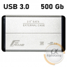 Внешний HDD 2.5" Frime 500Gb USB 3.0 (FHE21.25U30) silver Ref