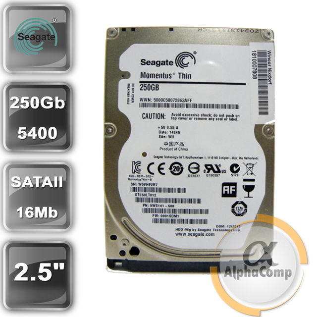 Жесткий диск 2.5" 250Gb Seagate ST250LT012 (16Mb/5400/SATAII) REF