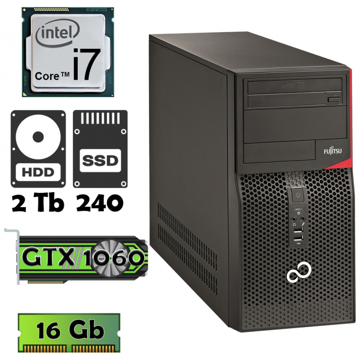 Fujitsu P420 (i7 4770 • GTX1060 6Gb • 16Gb • 2Tb • ssd 240Gb) БУ