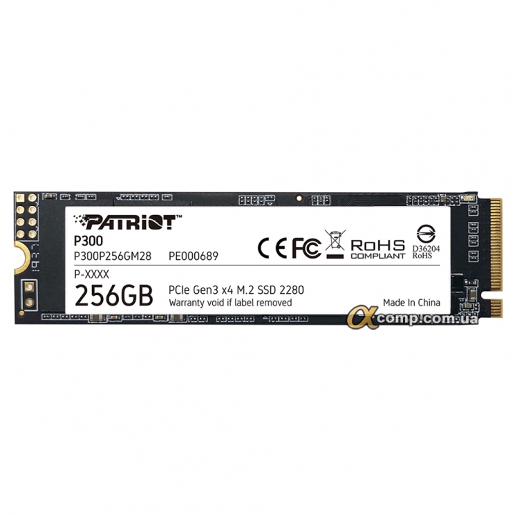 Накопичувач SSD M.2 256Gba Patriot P300 M.2 2280 PCIe 3.0 x4 TLC (P300P256GM28) 1100/1700
