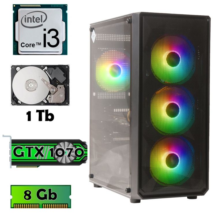 Компьютер AlphaPC P9102 (i3-9100F/1070 8Gb/8Gb/1Tb) renew