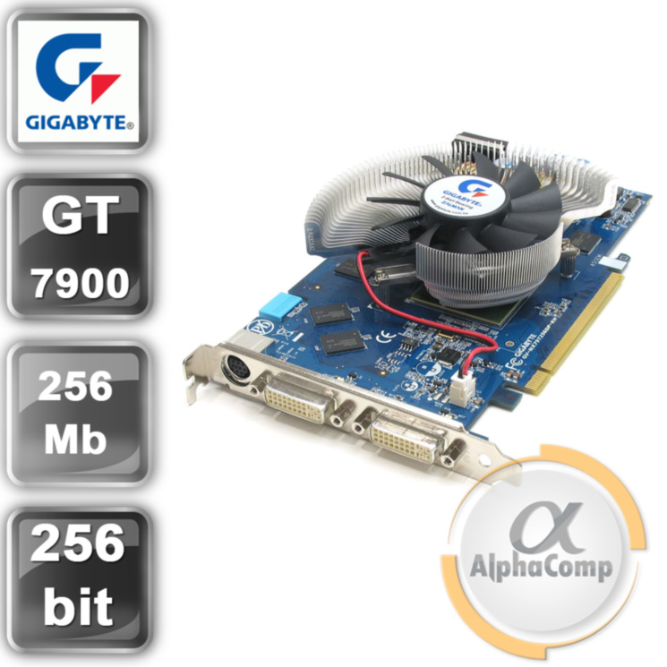 Видеокарта PCI-E NVIDIA Gigabyte 7900GT (256mb/GDDR3/256bit/2xDVI/TV) БУ
