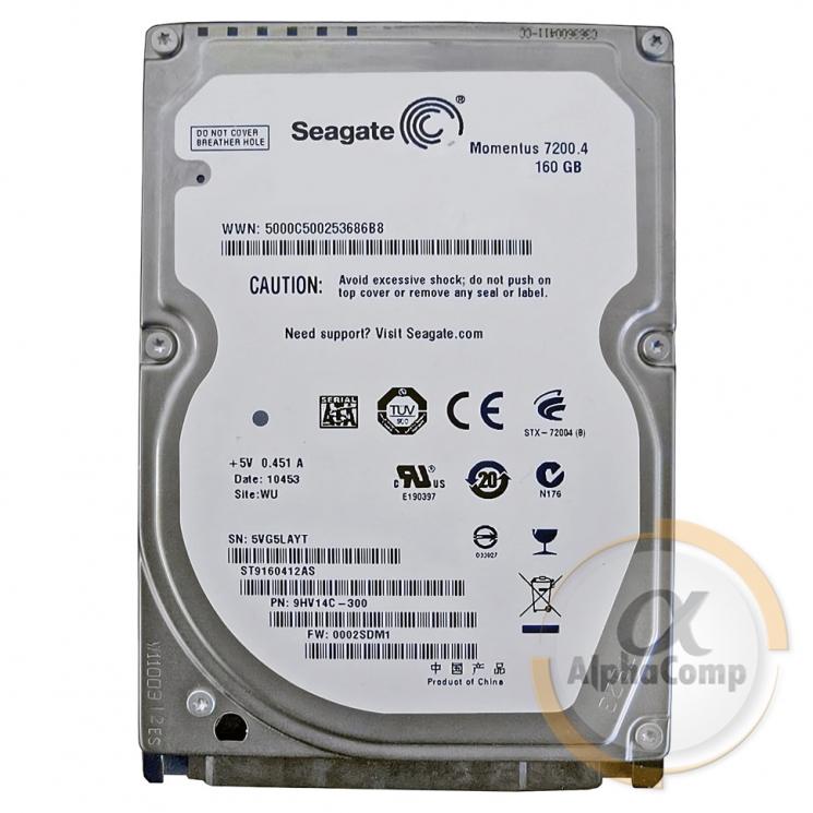 Жорсткий диск 2.5" 160Gb Seagate ST9160412AS (16Mb • 7200 • SATA2) БВ