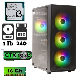 Компьютер AlphaPC P9102 (i3-9100F/1070 8Gb/16Gb/ssd 240Gb/1Tb) renew