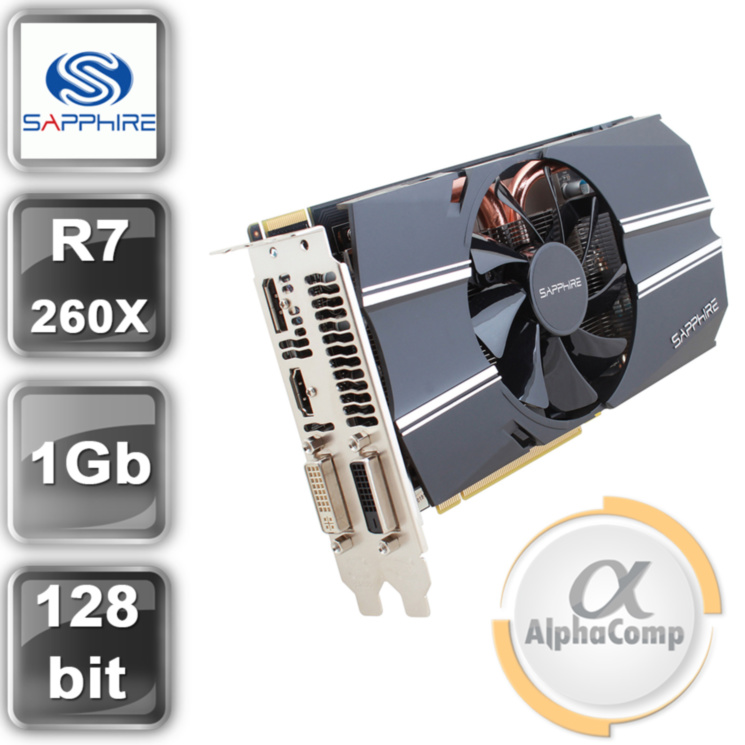 Видеокарта PCI-E ATI Sapphire R7 260X (1Gb/GDDR5/HDMI/DVI/DP) БУ