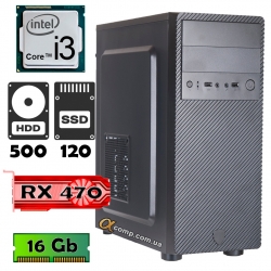 AlphaPC (i3 10100F • RX470 • 16Gb • 500Gb • ssd 120Gb) RG10-T101