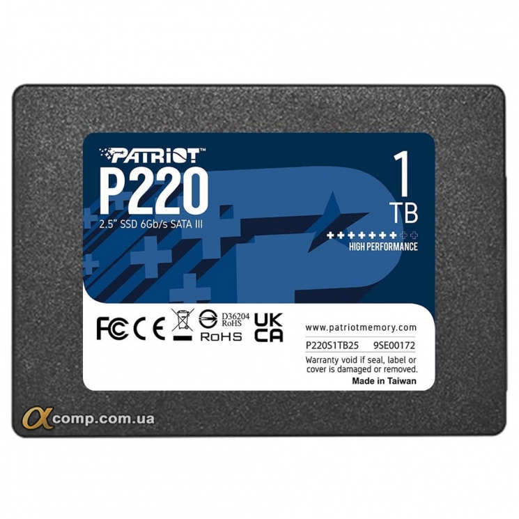 Накопичувач SSD 2.5" 1Tb Patriot P220 P220S1TB25
