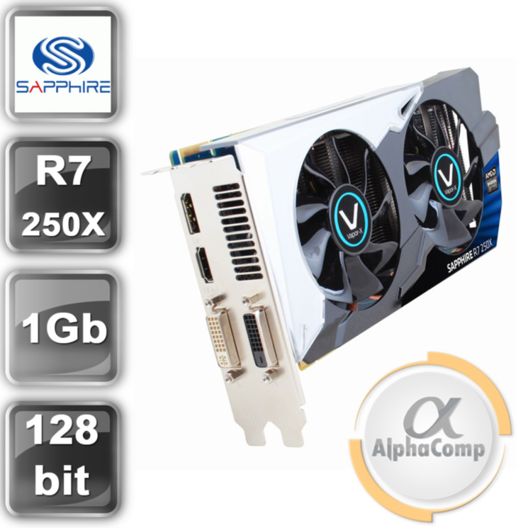 Видеокарта PCI-E ATI Sapphire R7 250X (1Gb/GDDR5/256bit/HDMI/DVI/DP) БУ