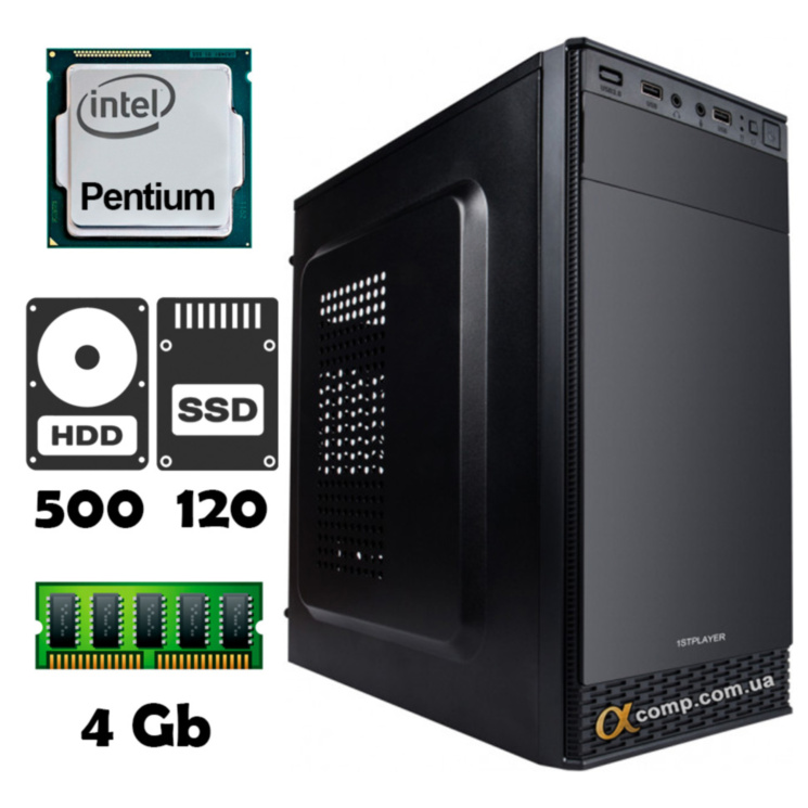 Компьютер AlphaPC T8101 (Pentium G5400/4Gb/500Gb/ssd 120Gb) Tower renew