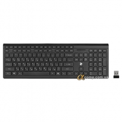 Клавіатура 2E KS210WB (2E-KS210WB) Slim бездротова UA Black USB