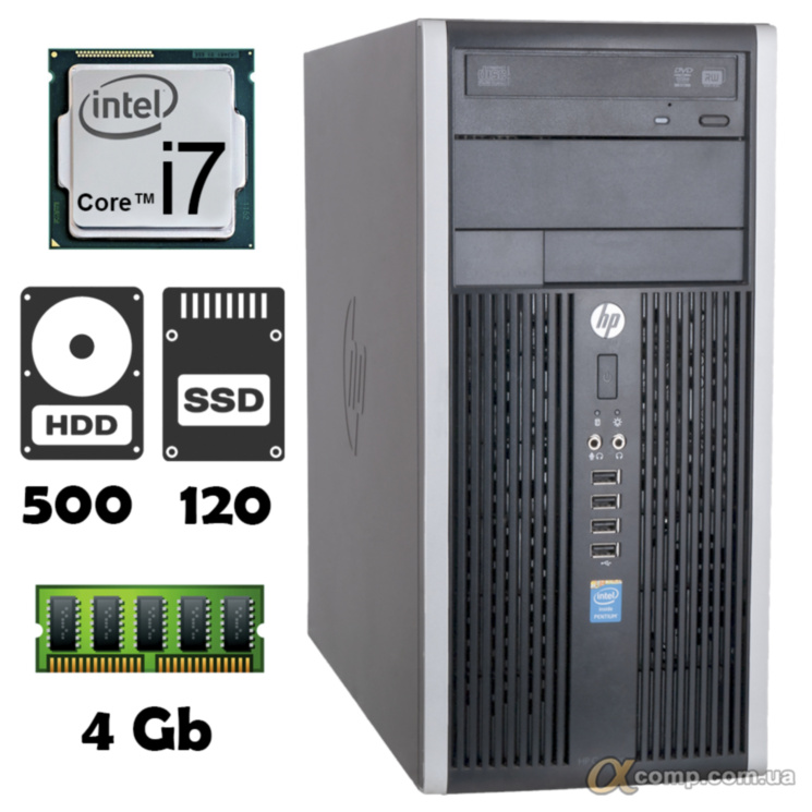 Компьютер HP 6300 (i7-2600/4Gb/500Gb/ssd 120Gb) БУ