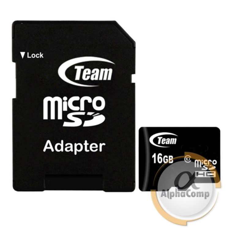 Карта памяти microSD 16Gb Team (class 10) (TUSDH16GCL1003) + адаптер SD