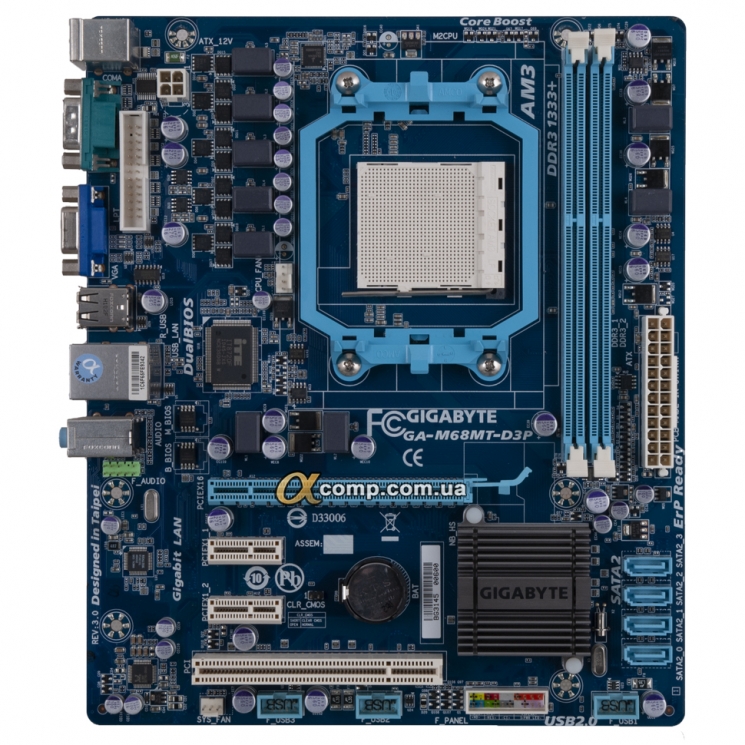 Материнская плата Gigabyte GA-M68MT-D3P (AM3 • GeForce 7025 • 2xDDR3) БУ