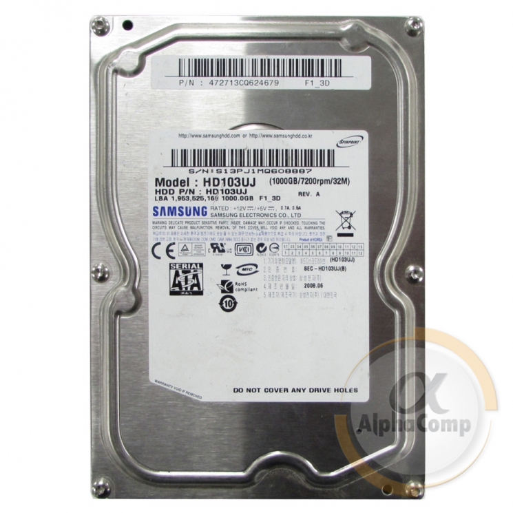 Жесткий диск 3.5" 1Tb Samsung HD103UJ (32Mb•7200•SATAII) БУ