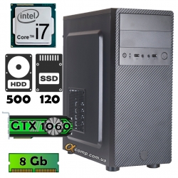 Компьютер AlphaPC P6101 (i7-6700/1060 3Gb/8Gb/ssd 120Gb/500Gb) renew