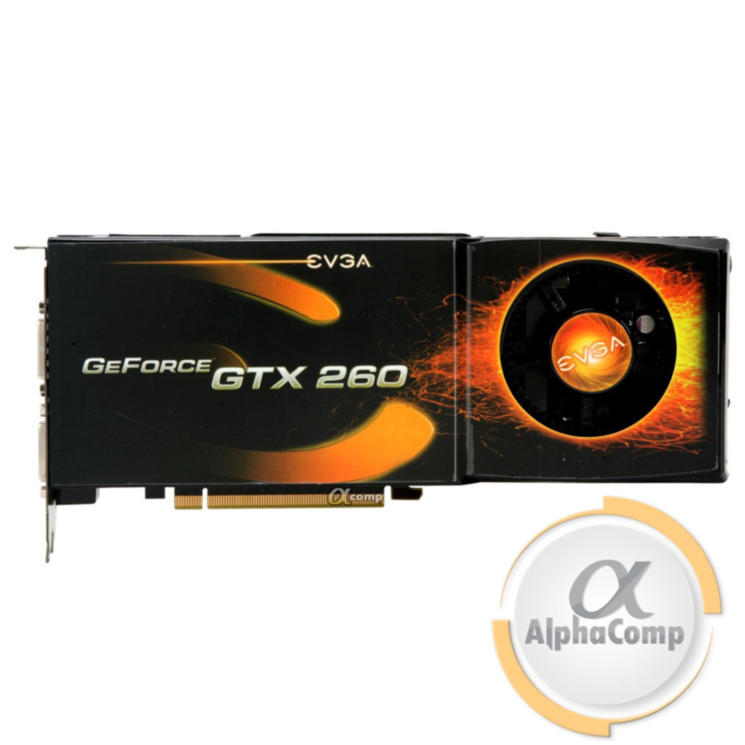 Видеокарта PCI-E NVIDIA EVGA GTX260 (896Mb/DDR3/448bit/2×DVI/TV)  БУ