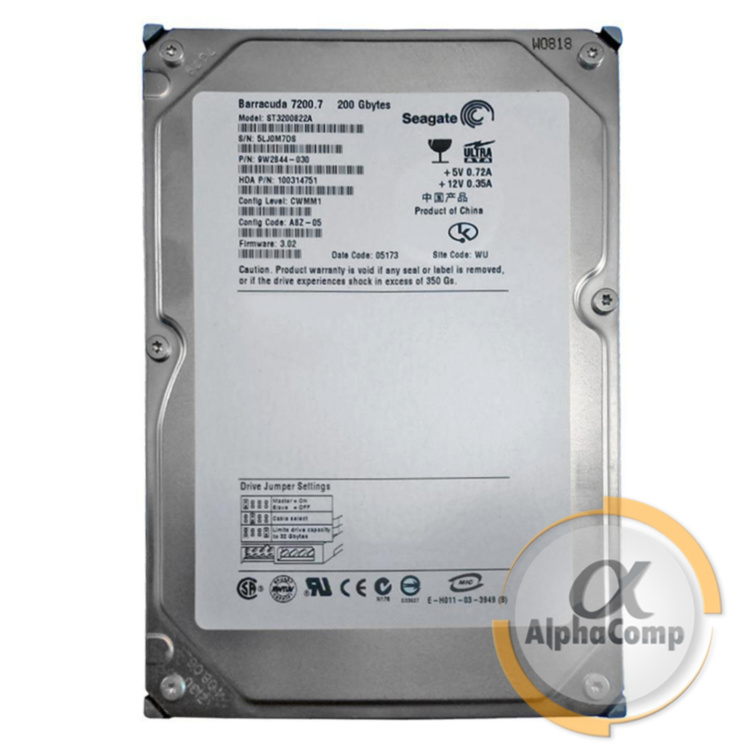 Жесткий диск 3.5" 200Gb Seagate ST3200822A (8Mb/7200/IDE) БУ