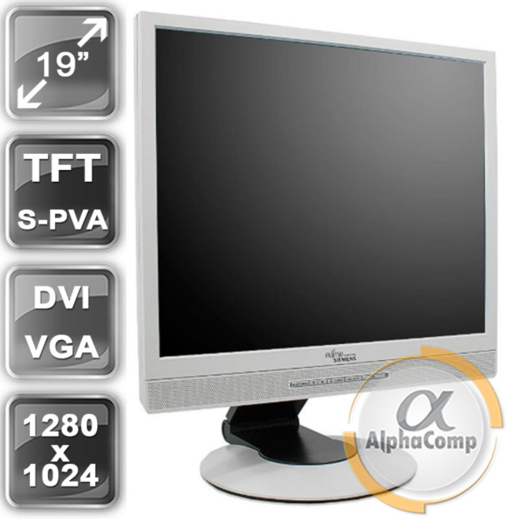 Монитор 19" Fujitsu P19-2 (PVA/5:4/DVI/VGA/колонки) class B БУ