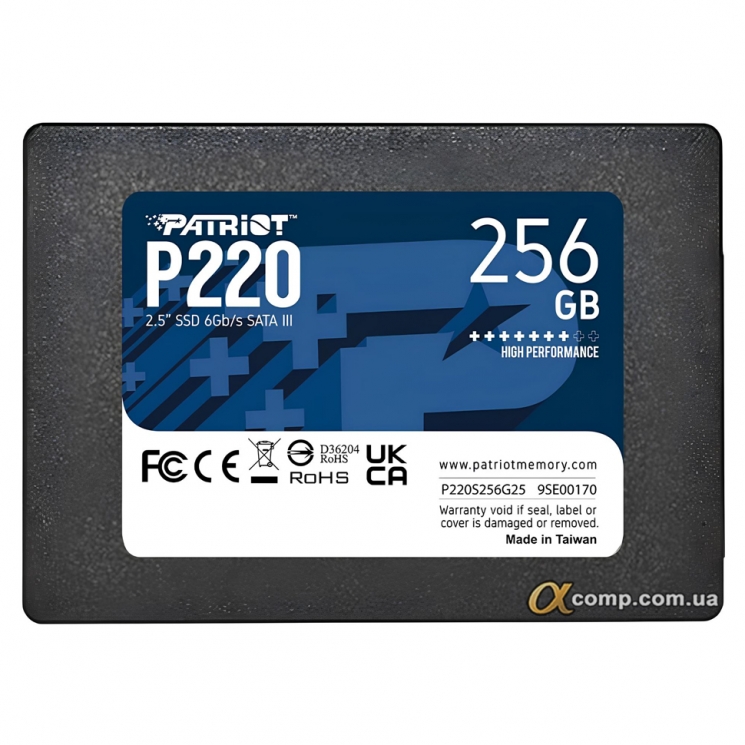 Накопичувач SSD 2.5" 256Gb Patriot P220 (P220S256G25)