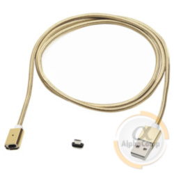 Кабель USB 2.0 (AM/microUSB) магнитный 2A 1м Gold