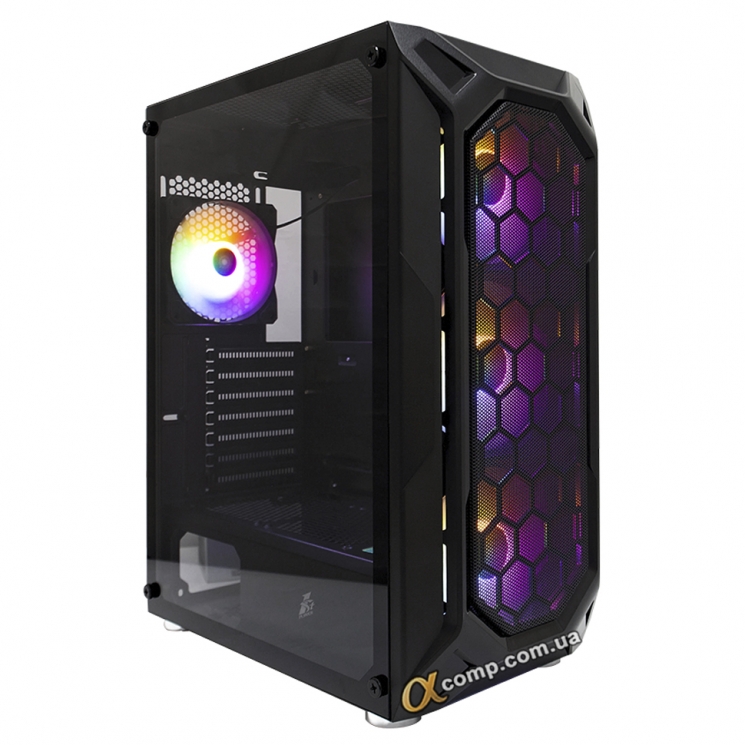 Корпус 1stPlayer X6-BK-4F1 Black без БЖ