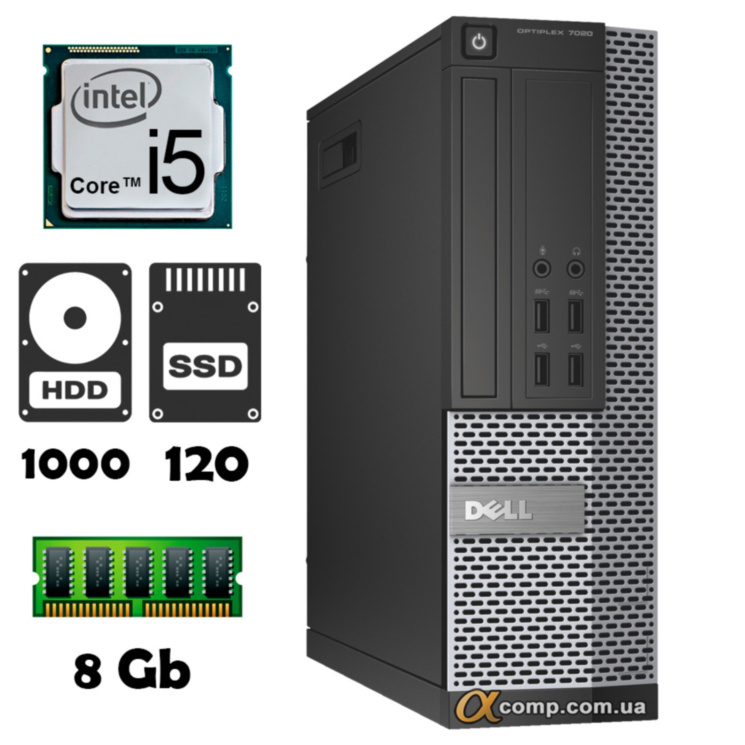 Компьютер Dell 7020 (i5-4430/8Gb/1Tb/ssd 120Gb) БУ