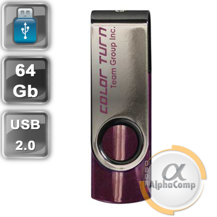 USB Flash 64Gb Team Color Turn E902 USB2.0 (TE90264GP01) Purple