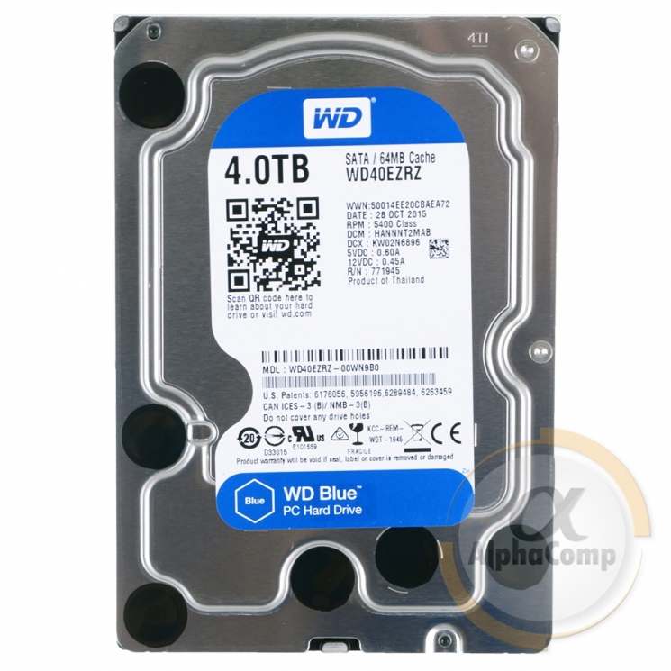 Жесткий диск 3.5" 4Tb WD WD40EZRZ (64Mb/5400/SATAIII) БУ