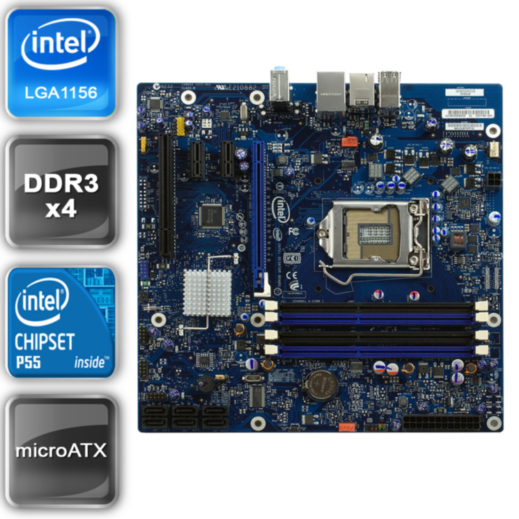 Материнская плата Intel DP55WB (s1156/H55/4xDDR3) БУ