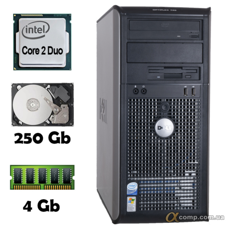 Компьютер Dell 745 (Core2Duo E6300/4Gb/250Gb) БУ