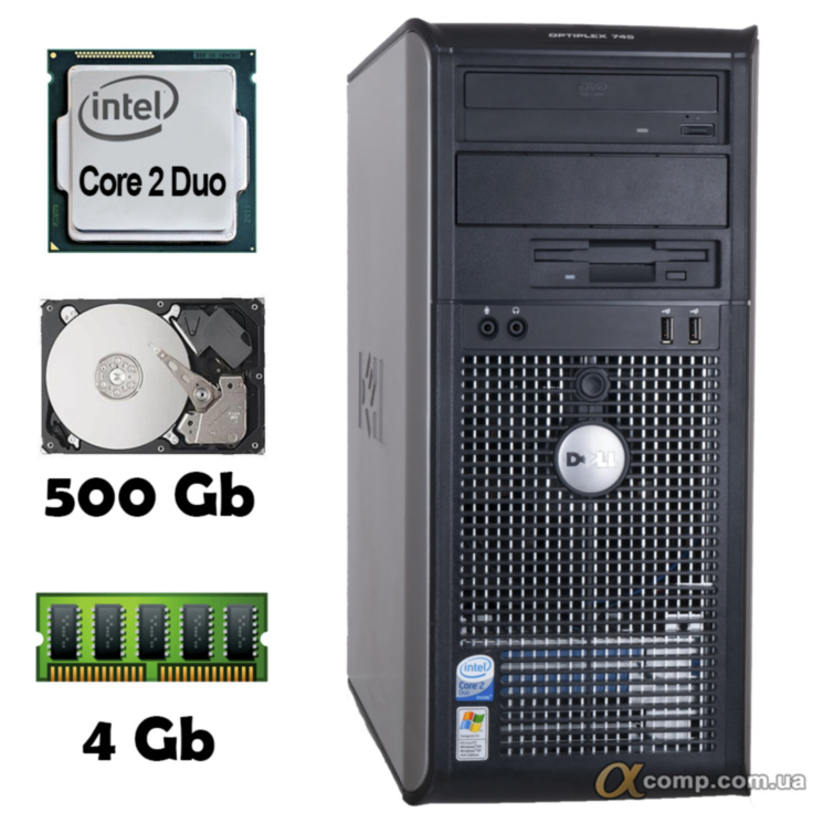 Компьютер Dell 745 (Core2Duo E6300/4Gb/500Gb) БУ