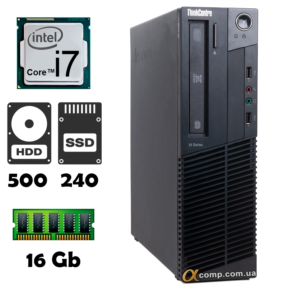 Lenovo ThinkCentre M82 (i7 2600 • 16Gb • 500Gb • ssd 240Gb) dt купить в ...
