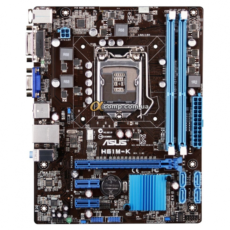 Материнская плата Asus H61M-K (s1155 • H61 • 2xDDR3) БУ