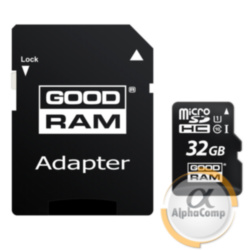 карта памяти microSD 32GB GOODRAM Class 10 UHS-I (M1AA-0320R11) + SD адаптер