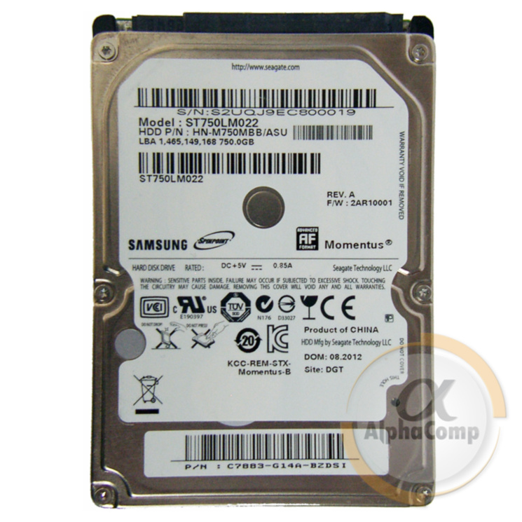 Жорсткий диск 2.5" 750Gb Samsung ST750LM022 (16Mb • 7200 • SATAII) БВ