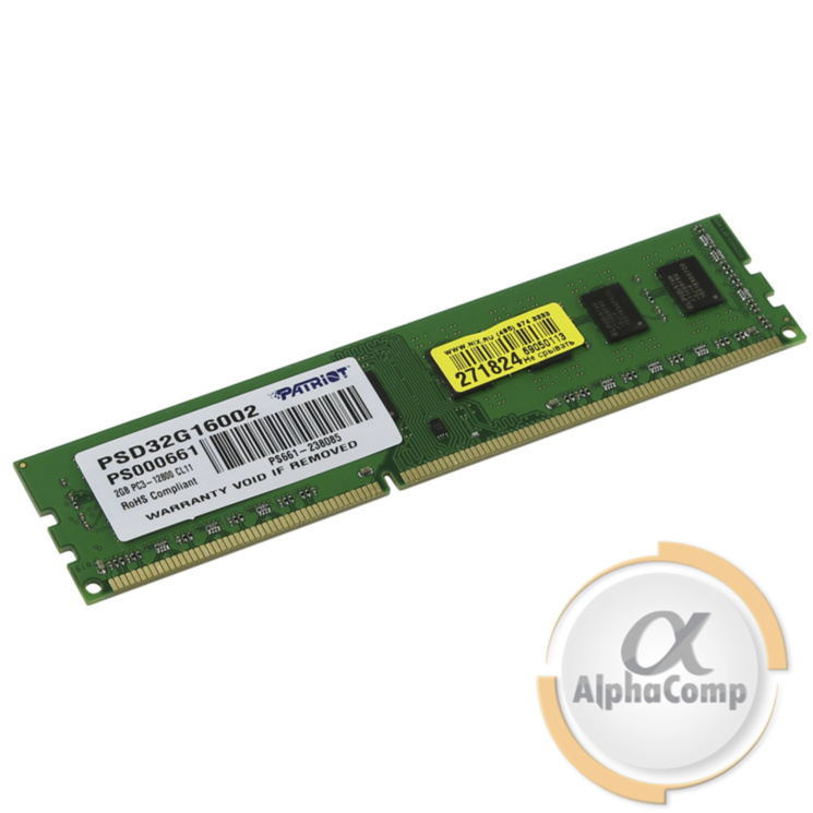 Модуль памяти DDR3 2Gb Patriot (PSD32G16002) 1600
