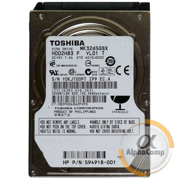 Жесткий диск 2.5" 320Gb Toshiba MQ01ACF032 (16Mb • 7200 • SATAIII) БУ