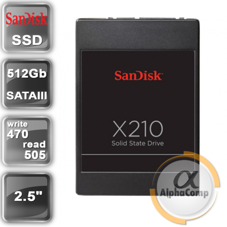 Накопитель SSD 2.5" 512Gb SanDisk X210 SD6SB2M-512G-1022 (SATAIII) БУ