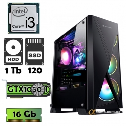 Компьютер AlphaPC (i3-9100F • 1050Ti • 16Gb • ssd 120Gb • 1Tb) RG9-T209