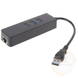 Адаптер Dynamode USB 3.0 - RJ45 Ethernet 1Gbit (c 3-х портовым хабом USB 3.0)