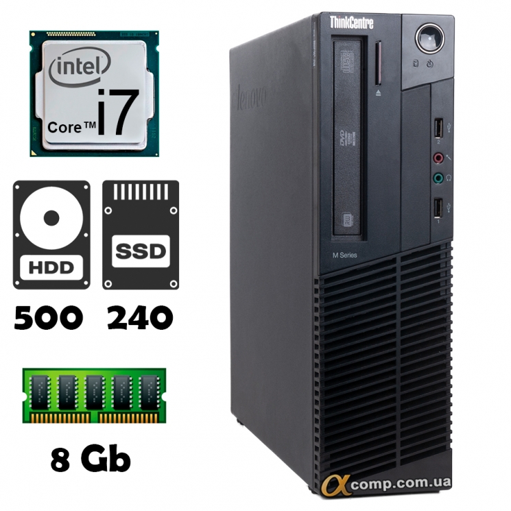 Lenovo ThinkCentre M82 (i7 2600 • 8Gb • 500Gb • ssd 240Gb) dt